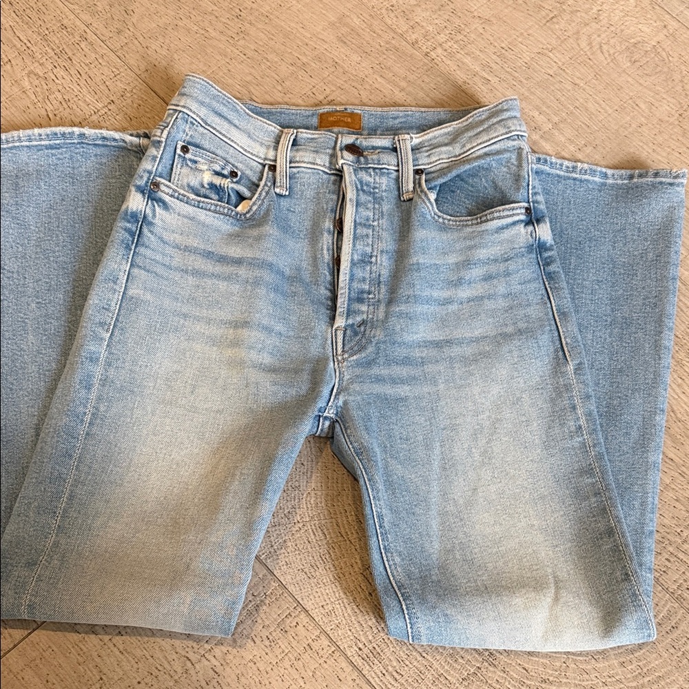 MOTHER Light Blue Straight women’s Crop Jeans